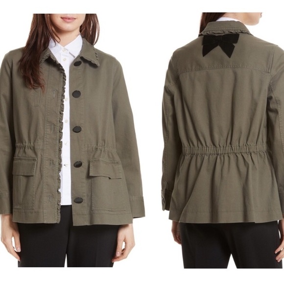 Kate Spade ♠️ Broome Street Ruffle Military Jacket